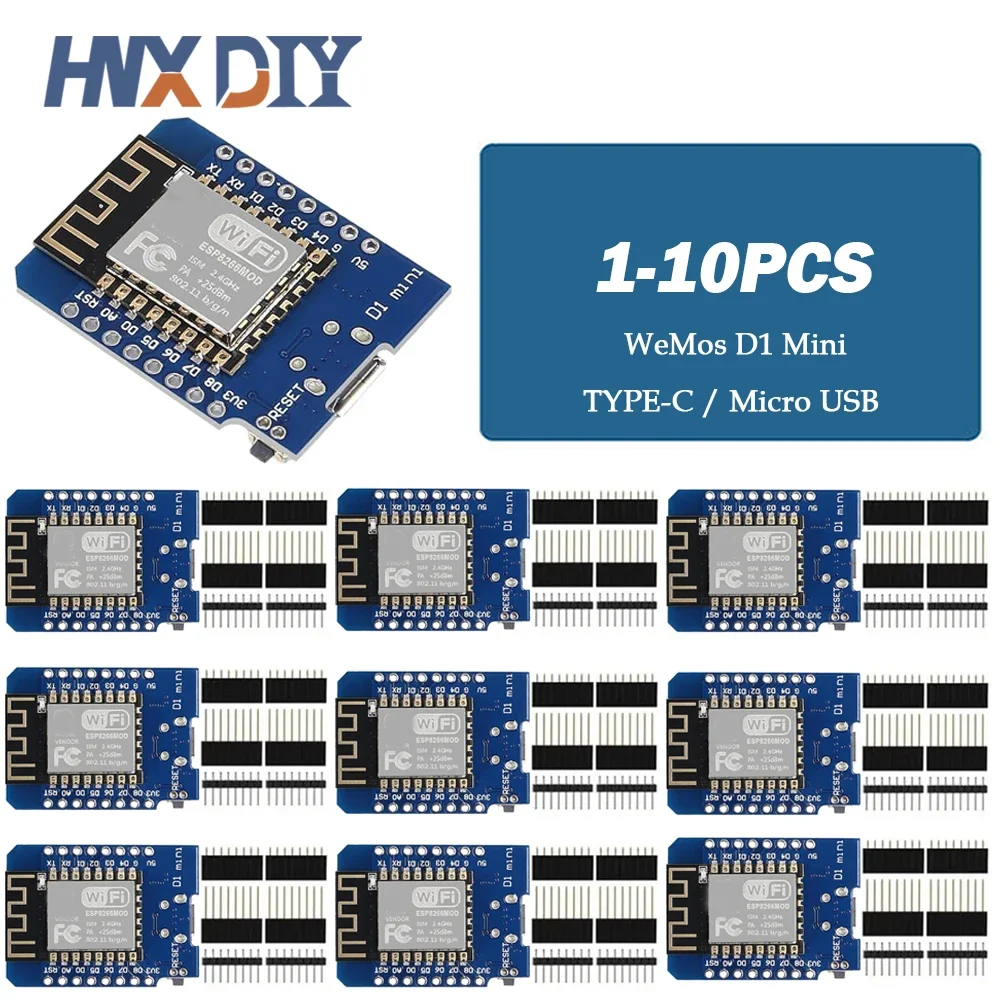 1-10PCS D1 Mini Nodemcu ESP8266 ESP-12 ESP-12F CH340 V2 USB Wemos Wifi Entwicklung Bord D1 Mini Nodemcu Lua Iot Bord 3,3 V Image