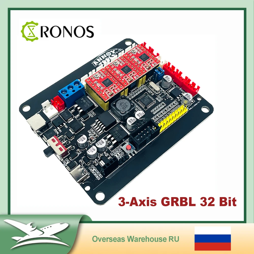 32-Bit-Motherboard A4988/DRV8825 Treiber GRBL 3-Achsen-USB-Steuerplatine, mit Offline für 3D-Drucker-Lasergravurmaschine Image