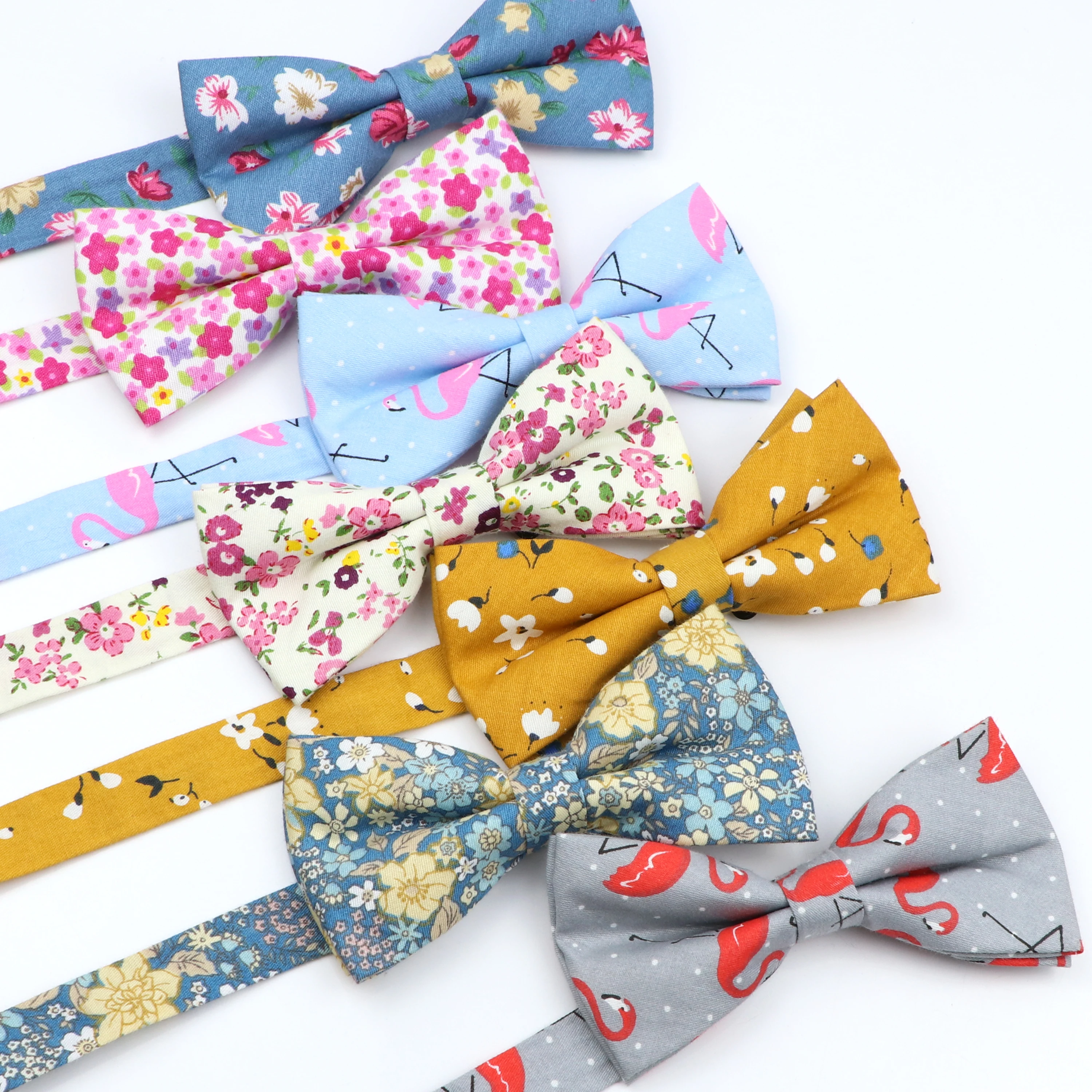 Neue Floral Bogen Krawatten Für Männer Jungen Kinder Baumwolle Druck Nette Cartoon Ente Katze Elefant Pattren Einstellbar Schmetterling Party Krawatte Image