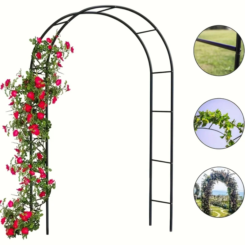 1pc, Metall Garten bogen, 100 Zoll große schwere Stahlrahmen Garten bogen mit gotischem Stil, Hochzeits bogen Rasen Klettern