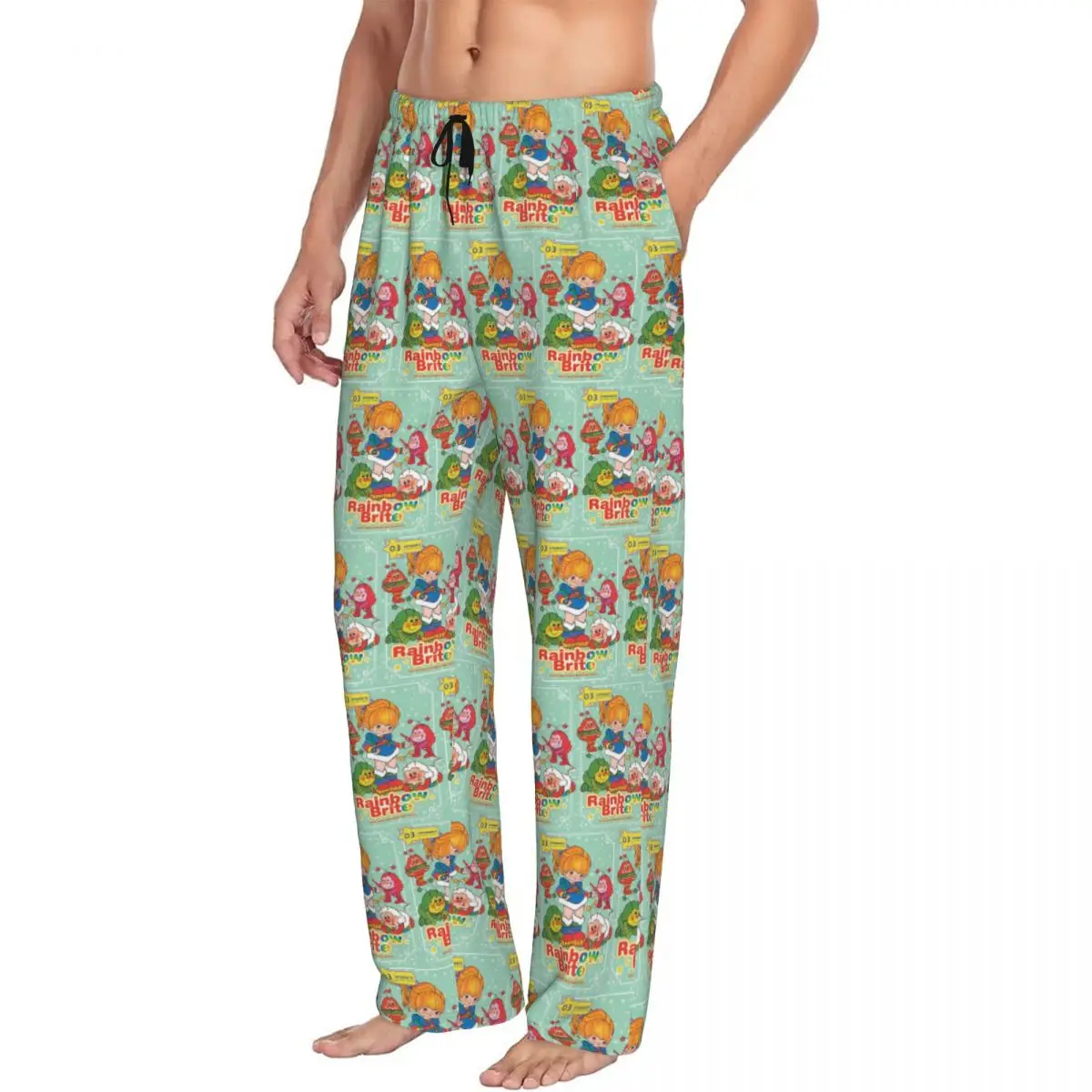 Benutzerdefinierte Rainbows Brite Herren Pyjamahose Lounge Schlaf Nachtwäsche Hose mit Taschen Image