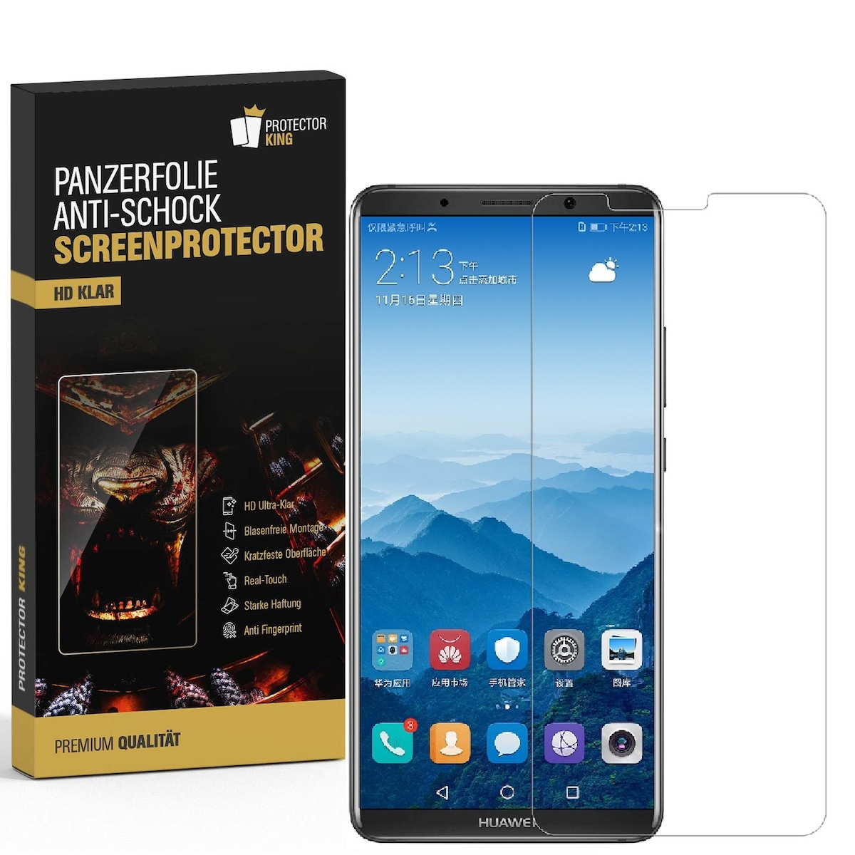 3x Panzerfolie für Huawei Mate 10 Pro ANTI-SCHOCK Displayschutzfolie HD KLAR Image
