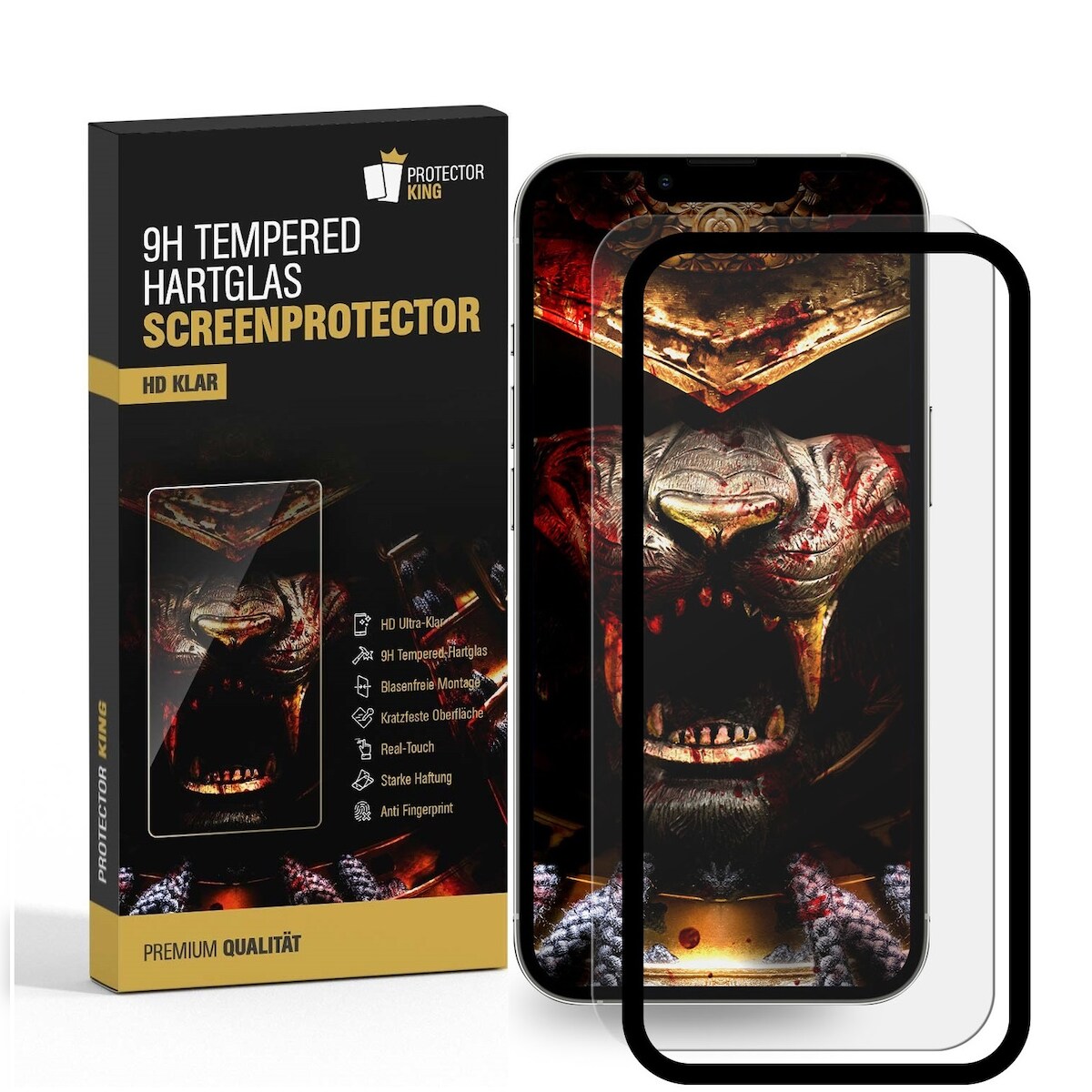 1x 9H Panzerglas für iPhone 13 HD KLAR mit Montagerahmen echtes Tempered Glass Displayschutz Schutzglas Hartglas Schutzfolie Screen-Protector Image