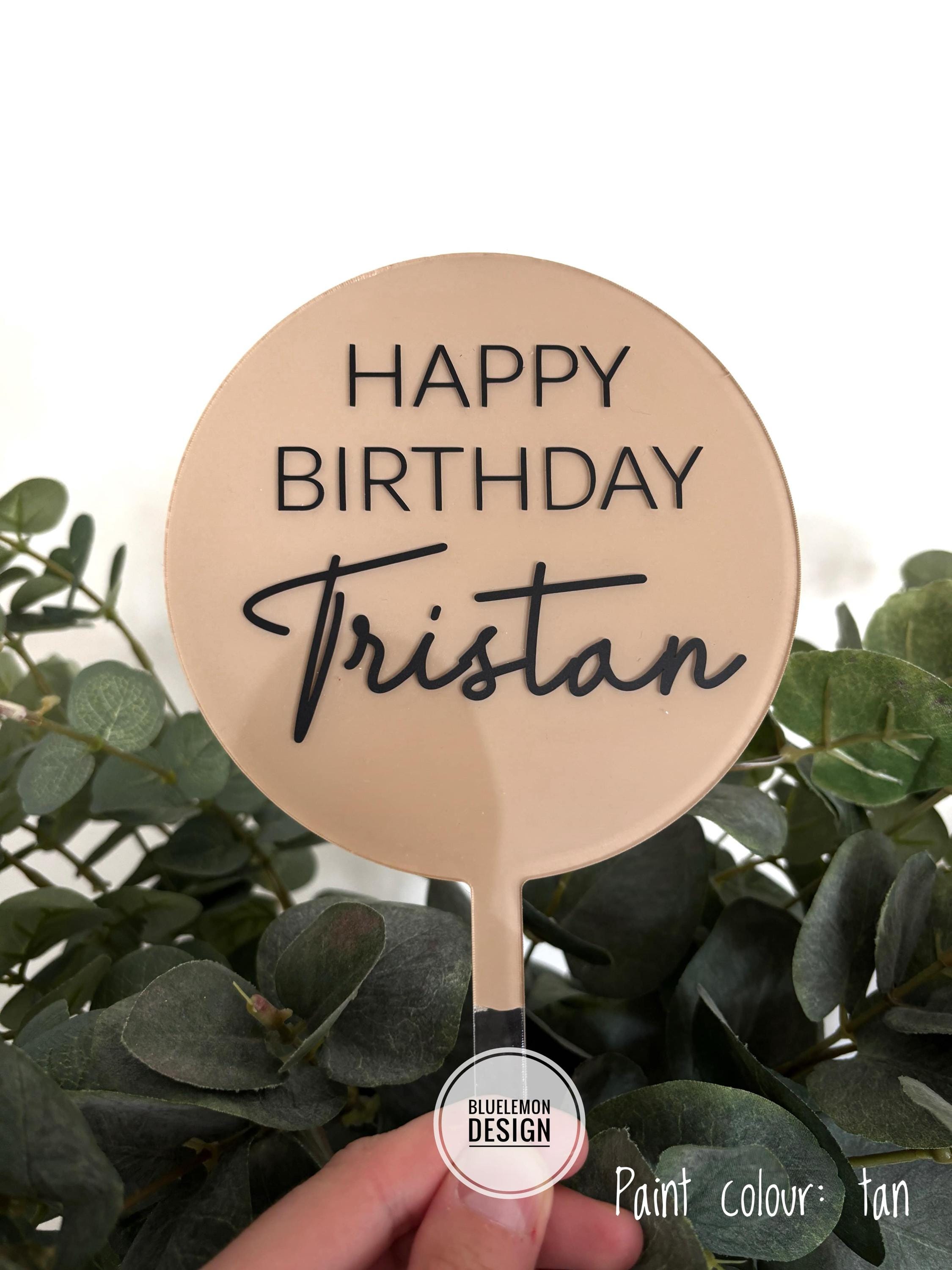 Decorazione per torta di buon compleanno in acrilico/ Decorazione elegante per torta/ Decorazione per torta di buon compleanno/ Decorazione per torta