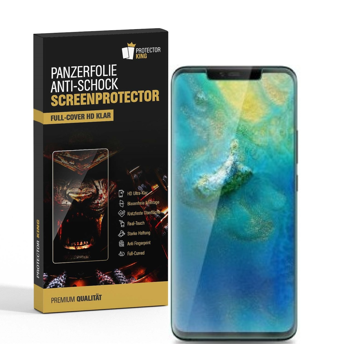 4x Panzerfolie für Huawei Mate 20 Pro FULL COVER Displayfolie Schutzfolie HD KLAR Image