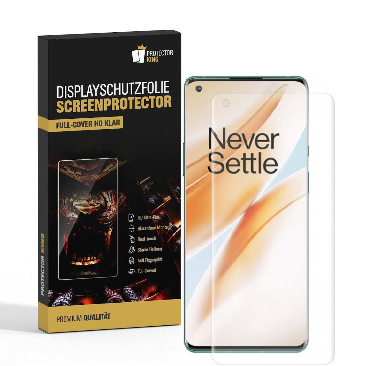 6x Displayfolie für OnePlus 8 Pro FULL COVER Displayschutz Schutzfolie HD KLAR Image