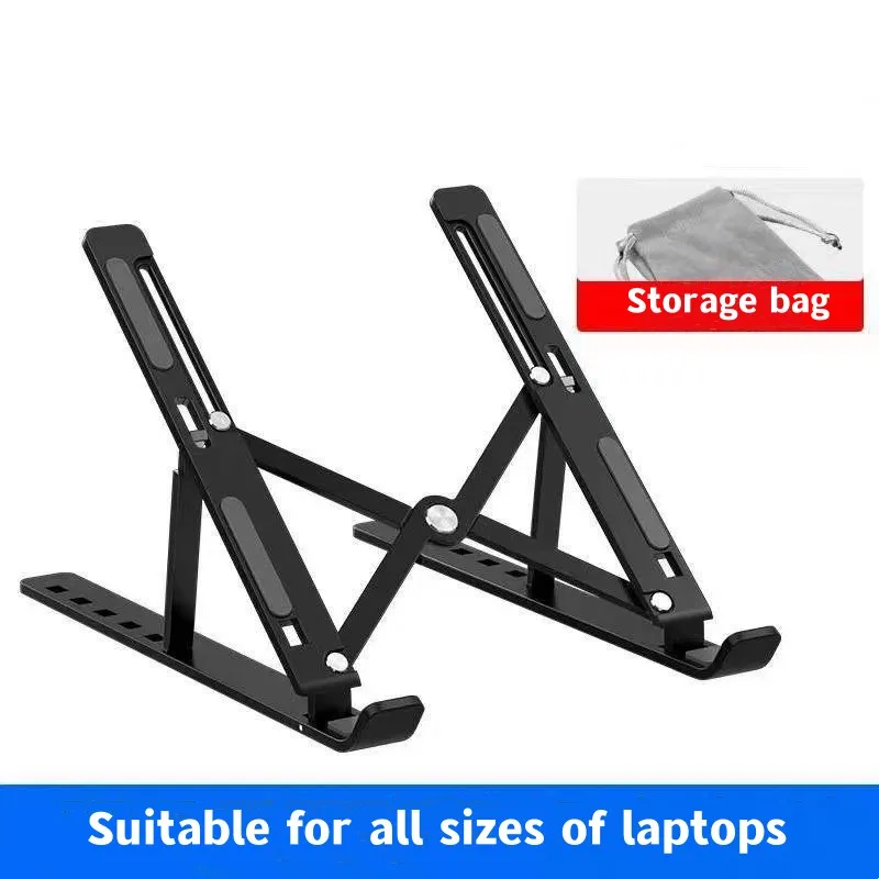 Faltbarer Laptopständer aus Aluminium, verstellbar, tragbar, 360° ° Kühlhalterung für MacBook Pro Air Dell HP Notebook PC 11-17 Zoll Schwarz Image