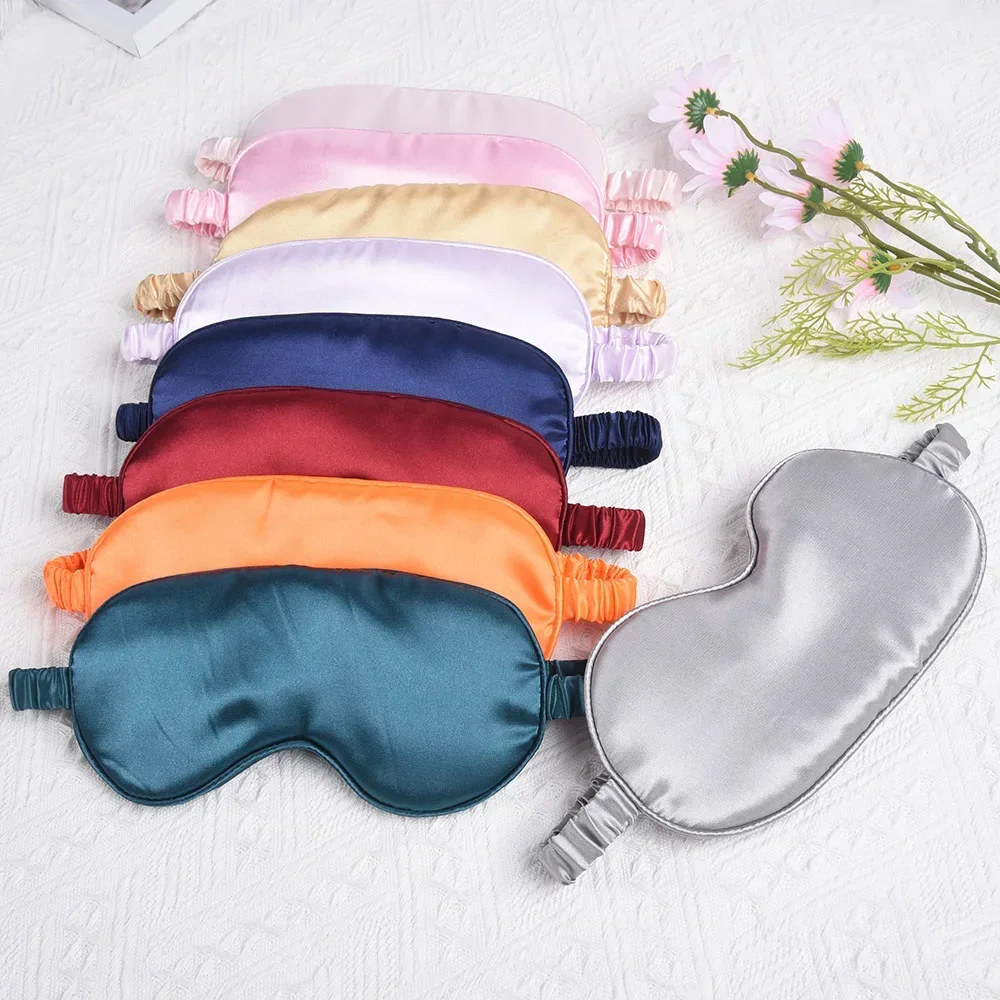 Weiche Schlafmaske aus Imitat-Seide mit Verstellbarem Riemen, Augenschutz für Nickerchen, Gesundheitspflege, Schlafbrille, Augenabdeckung Image