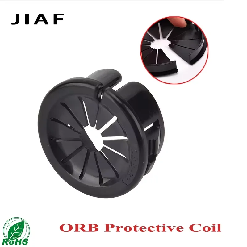 1/10 Stück ORB19-90 Schreibtisch-Kabeldurchführung, schwarze Kabellochabdeckung, 26 mm/1 Zoll, Schreibtisch-Kabelorganisator für Kabelmanagement Image