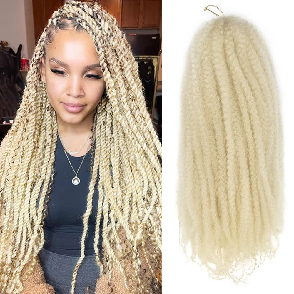 Marley Twist Flechthaar 18 Zoll Marley Haar für Faux Locs, Marley Twist Häkelhaar Afro Kinky Curly Marley Braids Synthetik