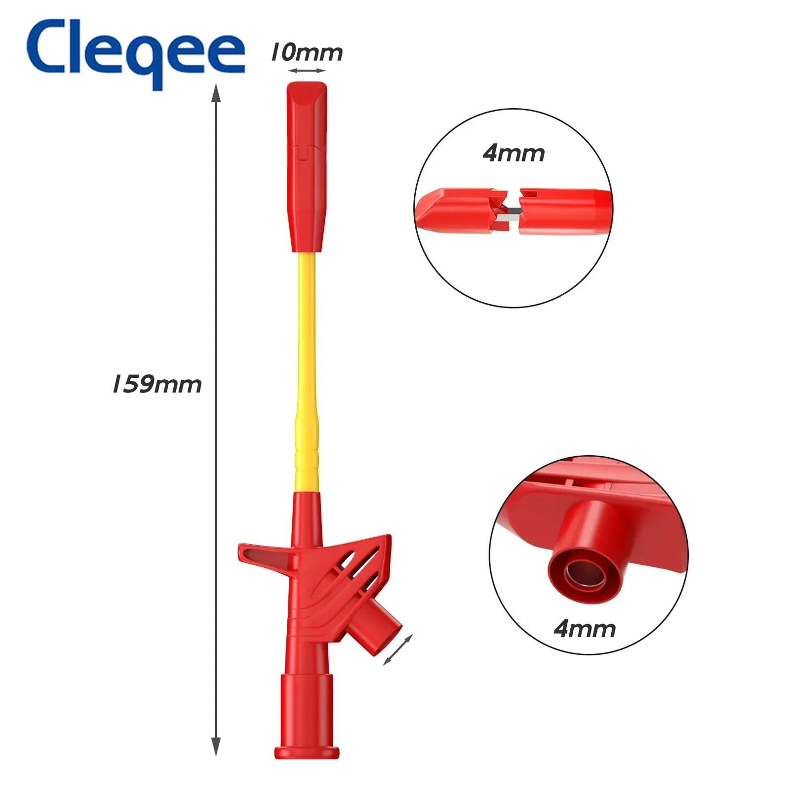 Cleqee P5005 2 Stück Professionelle Testklemmen Schnellanschluss-Durchstechsonden Multimeter-Nadeln mit 4mm Buchse Kfz-Werkzeug Image