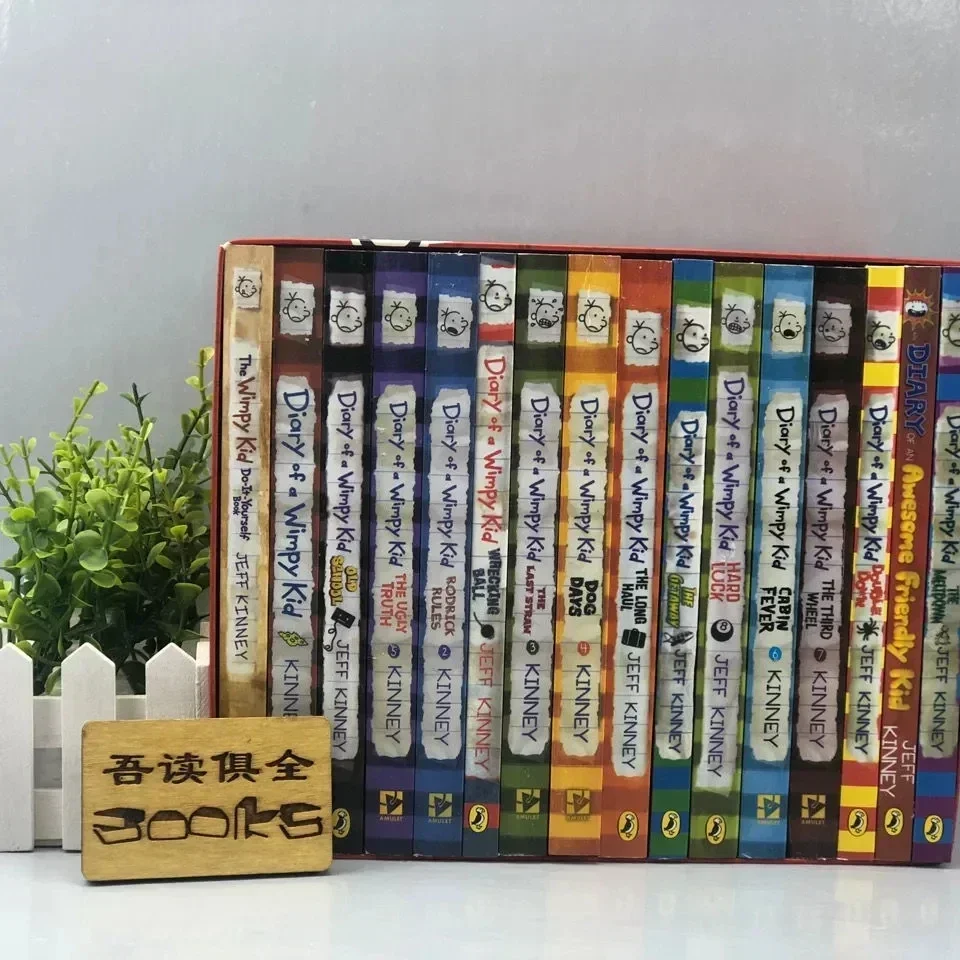 Halber Satz 8 Bücher Tagebuch von Wimpy Kid Englisch Buch Tagebuch von Wimpy Kid Boxed Kinder Fiction Bücher Libros Image