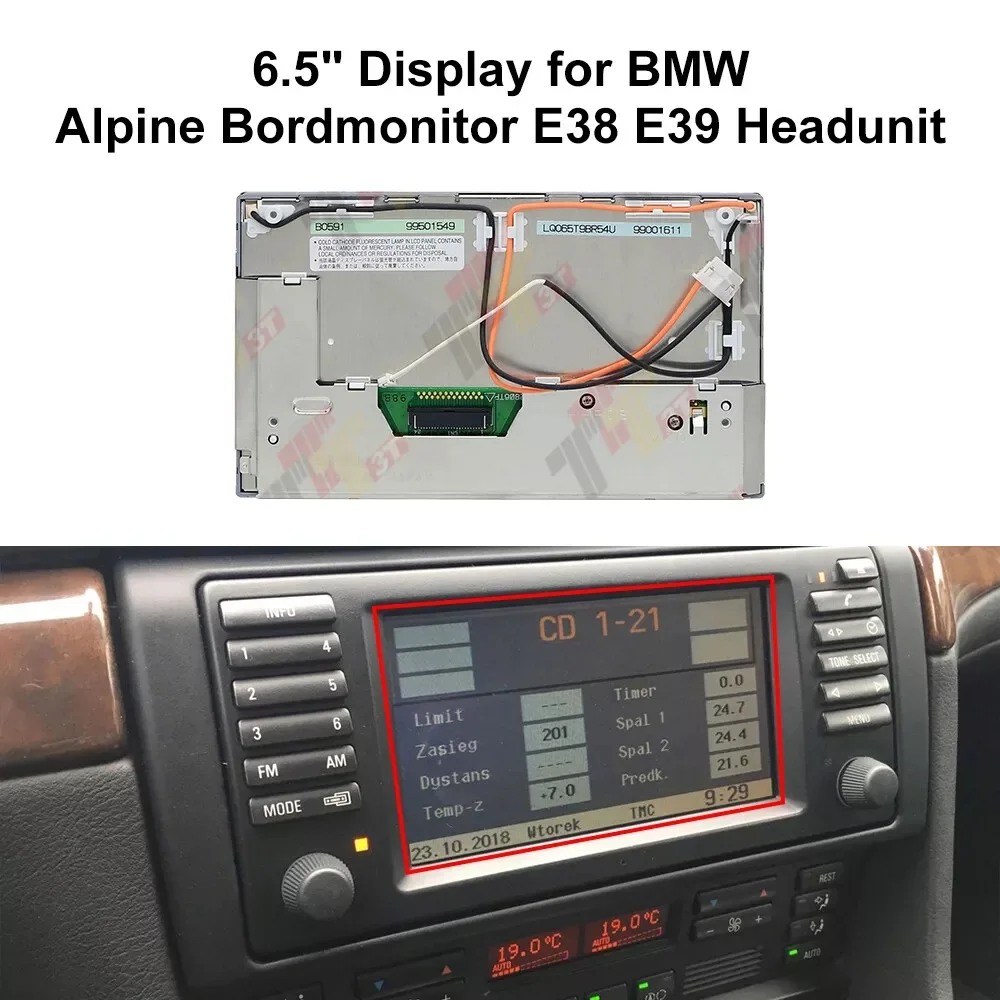 6,5-Zoll-LCD-Display für BMW Alpine Bordmonitor E38 E39 Headunit Image