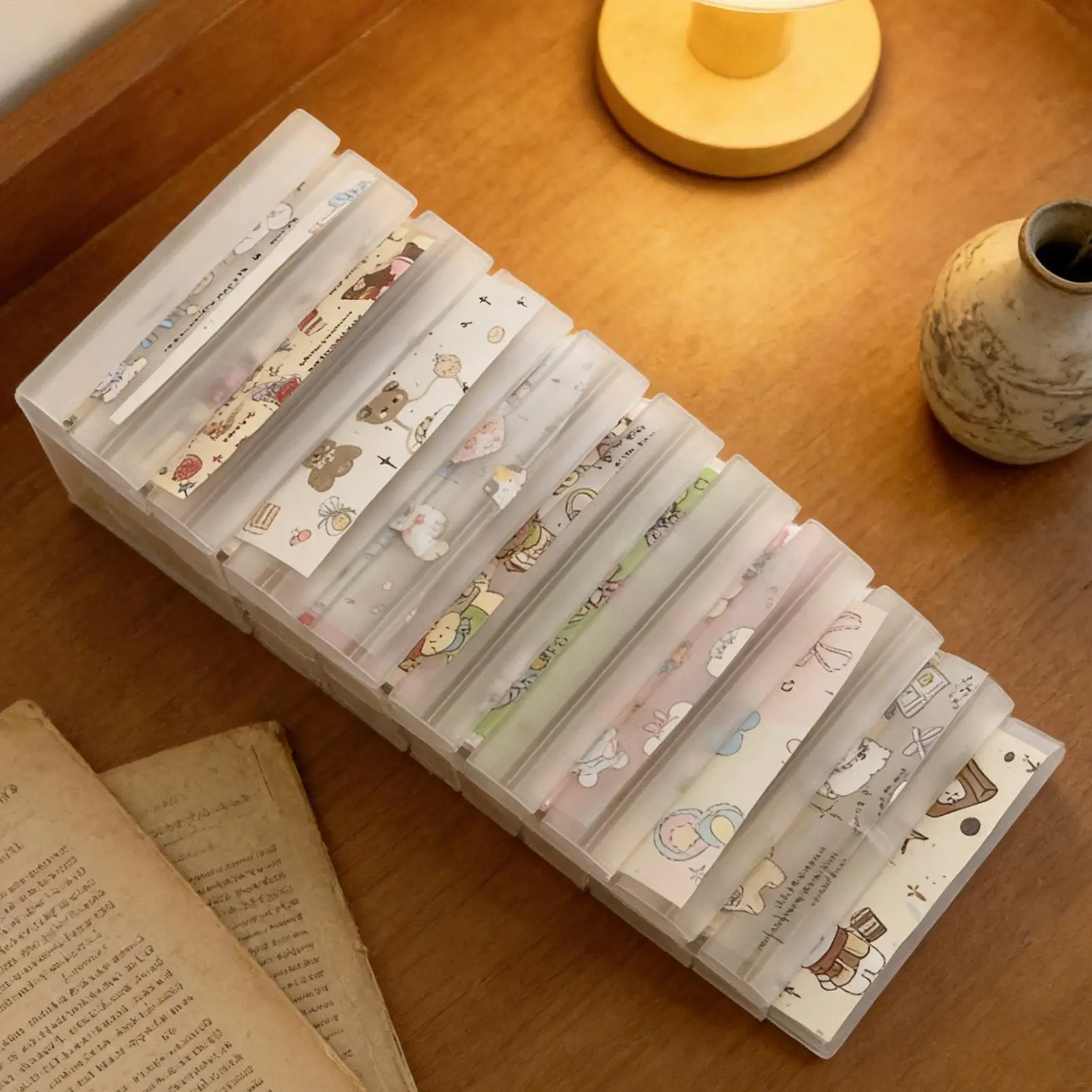 Aufbewahrungsbox für Nageltransferpapier, transparente Organizer-Box für Nagelfolienrollen und Aufkleber, Nagelfolien-Transferblätter Image