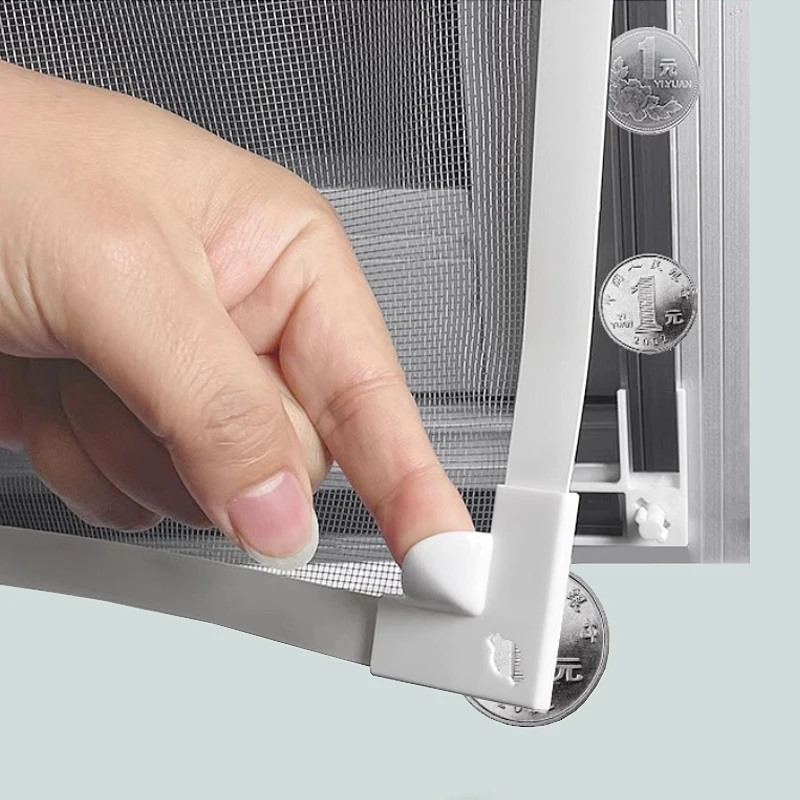 Magnetisches Fenster-Moskitonetz, DIY-Netzvorhang aus Tüll, unsichtbarer Insektenschutz, individuell anpassbar, gegen Insekten, Fliegen, mit Verschluss-Schnalle