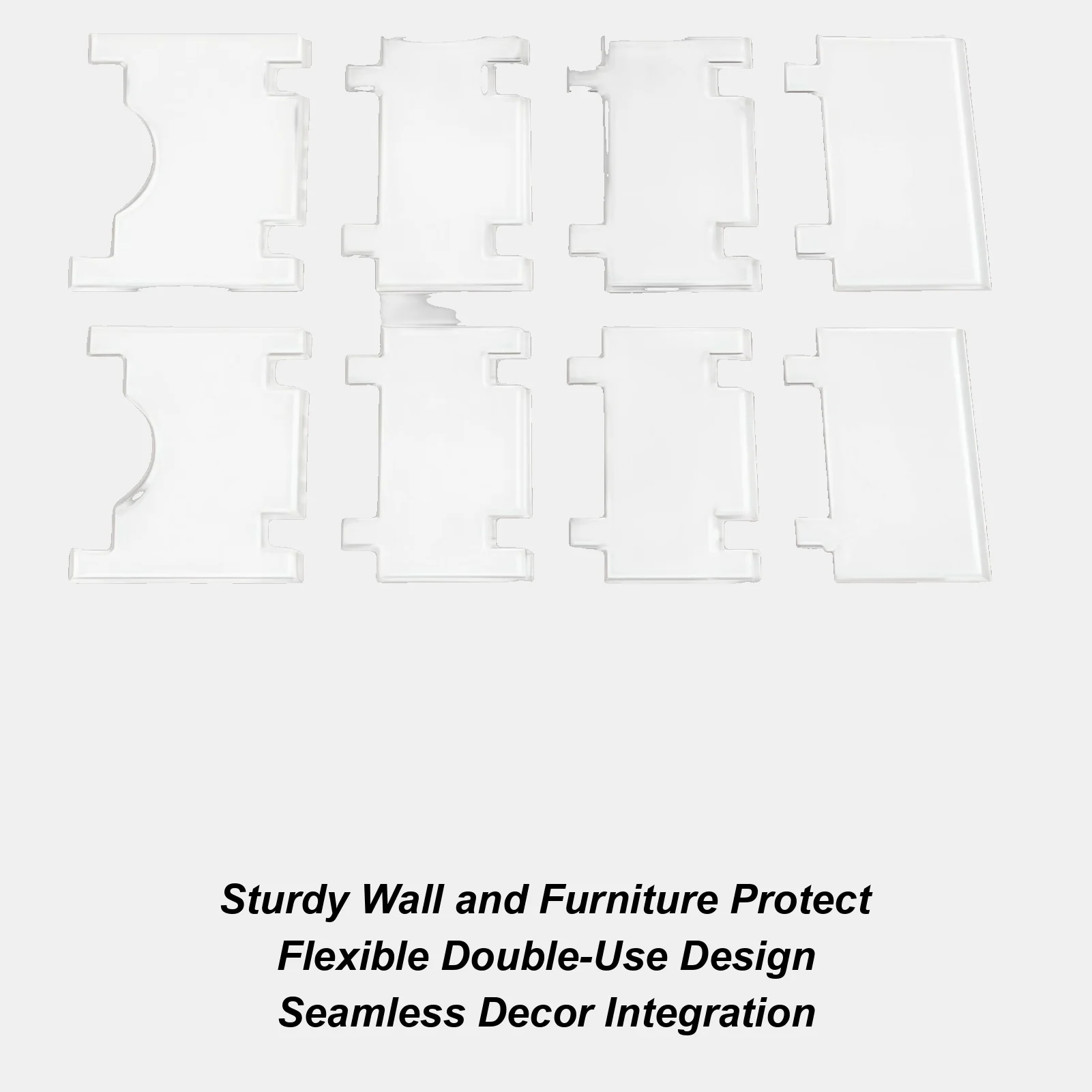 Couch-Wandstopper, 2-teilig, transparenter Schutz, Acryl, Sofa, Couch, Wandabstandshalter für Liegestuhl, Tisch, Hartholz, Boden, Fliesen, Boden