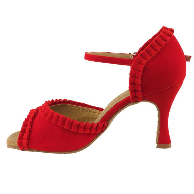 Salsa Tanz schuhe Frauen 8,3 DIY Stil rote Herde cm Absatz Wildleder Sohle Indoor Ballsaal Tanz schuhe Latin Frauen Party Tanz schuhe