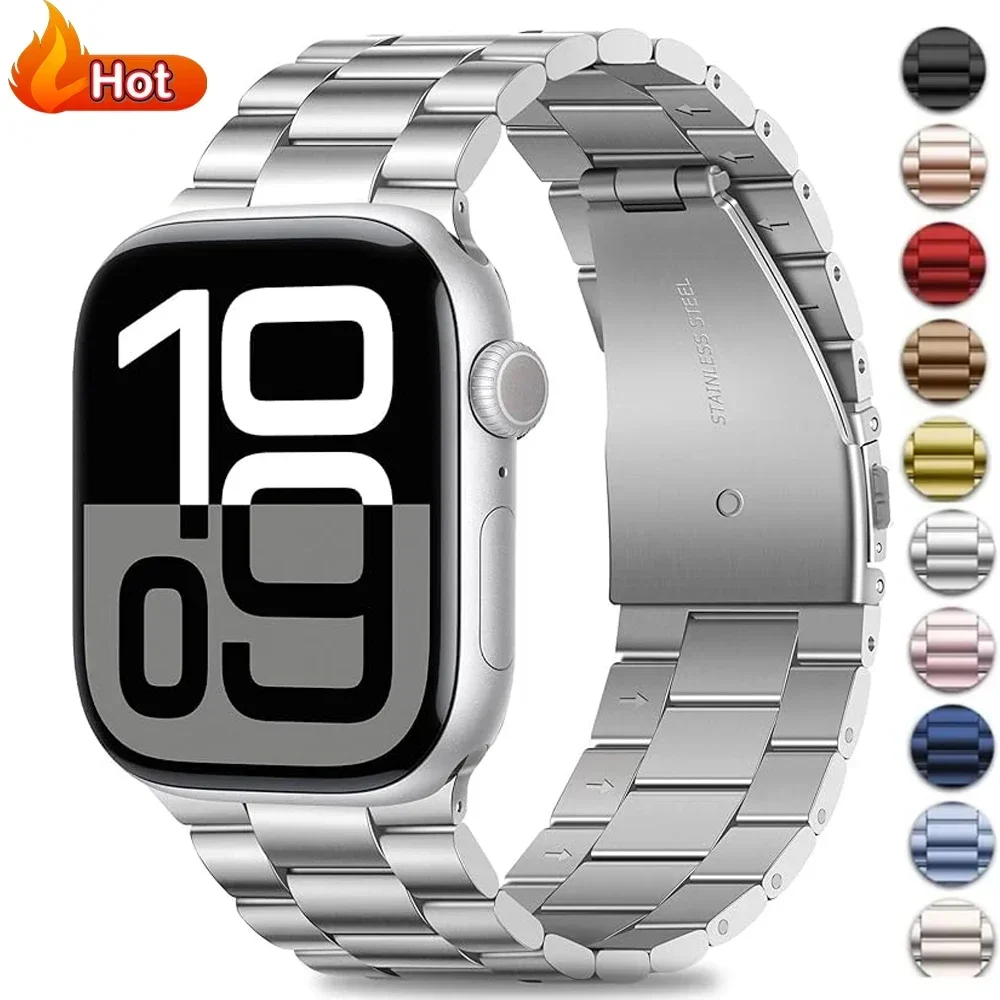 Edelstahl-Armband für Apple Watch Ultra 3/2 Band 46mm 49mm 40 44 42mm 41 45mm Armband IWatch Series 11 10 9 8 7 SE 6 5 4