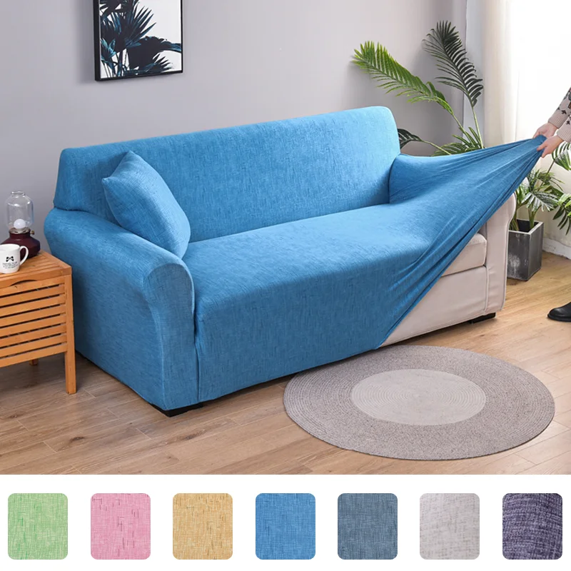Couchbezug mit Schnurdruck für 1/2/3/4 Sitze, Stretch-Ecksofabezug, L-förmiger Sofa-Schonbezug, Schutz, Bankbezug aus dünnem Stoff Image