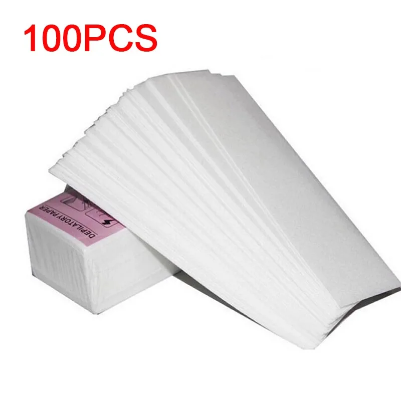 Neue 200/100 Stück Wachsstreifen Wachsbandpapier zum Wachsen Klebebandpapier zum Enthaaren mit Wachs Enthaarungswachsstreifen Lz01 Image