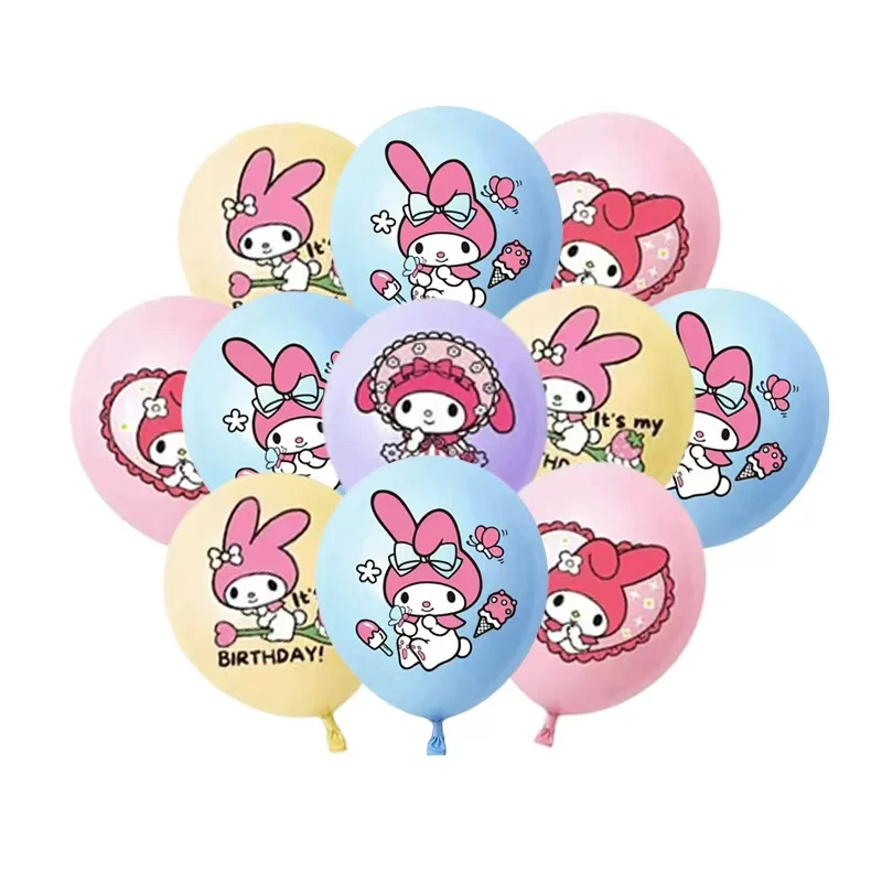 20 Stück 12 Zoll My Melody Kuromi Cartoon-Latexballons-Set, für Jungen- und Mädchen-Festivals, Babypartys, Partydekorationen Image