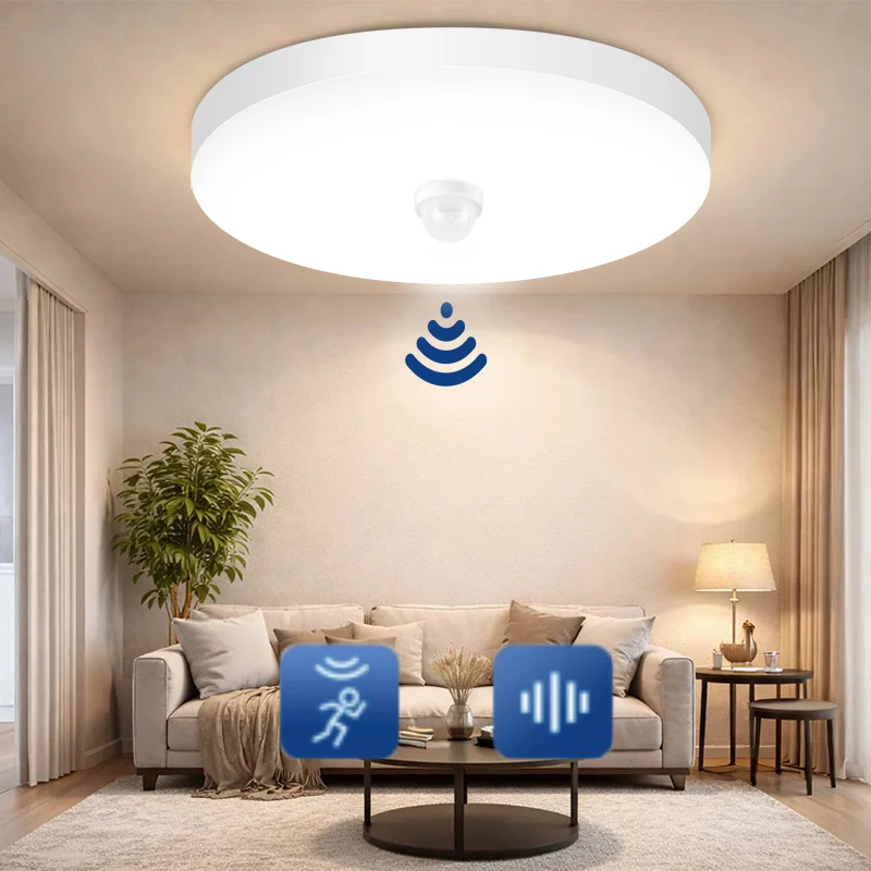 Deckenleuchte mit Bewegungsmelder, moderne LED-Deckenleuchte, 20 W/30 W/40 W, 110 V, 220 V, LED-Leuchten für Flur, Garage, Treppe, Balkon