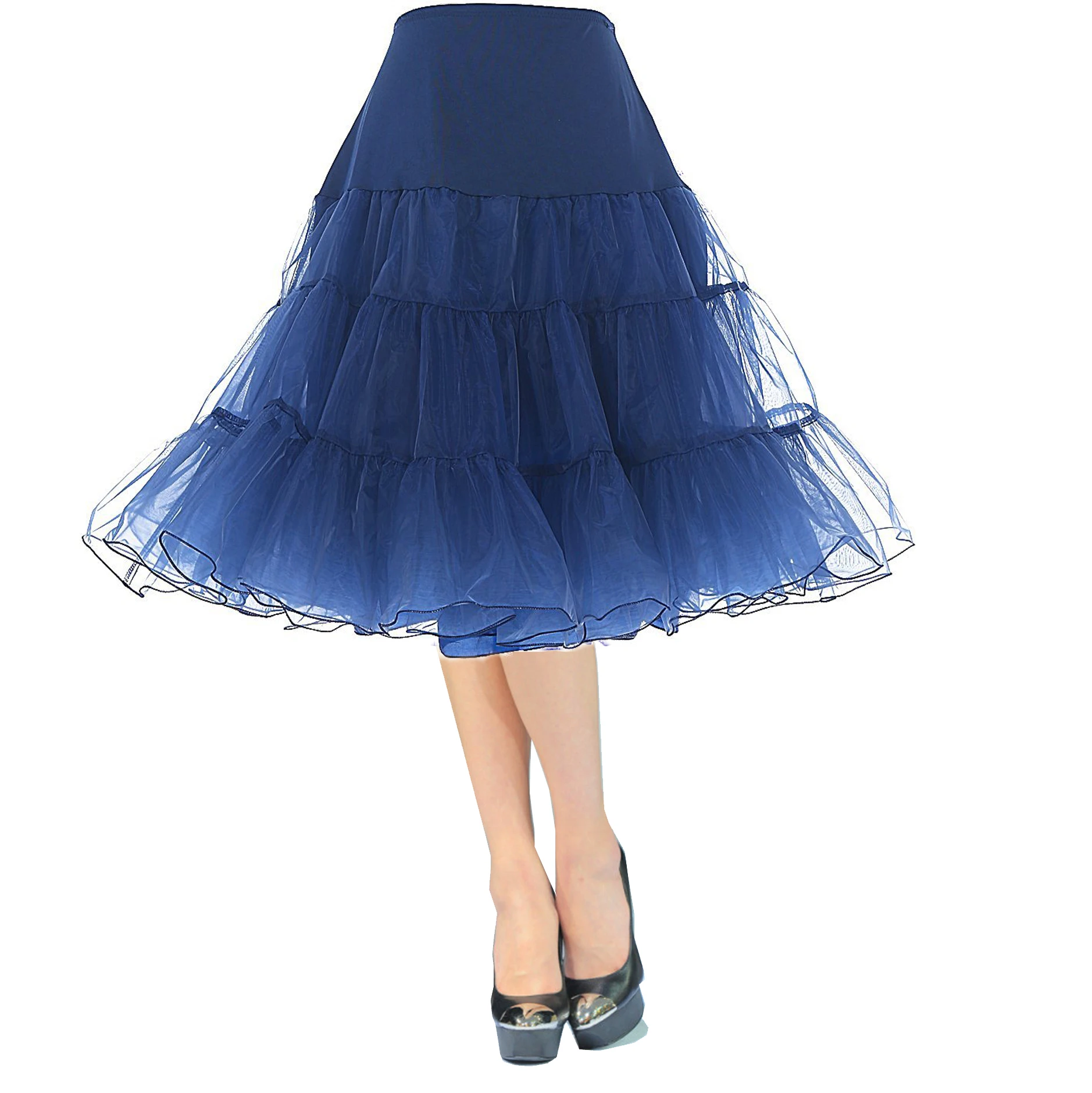 BABYONLINE Kurzer Tutu-Petticoat, Vintage-Petticoat aus bauschigem Organza, Rockabilly-Cosplay-Swing-Retro-Krinoline-Unterrock CPA423