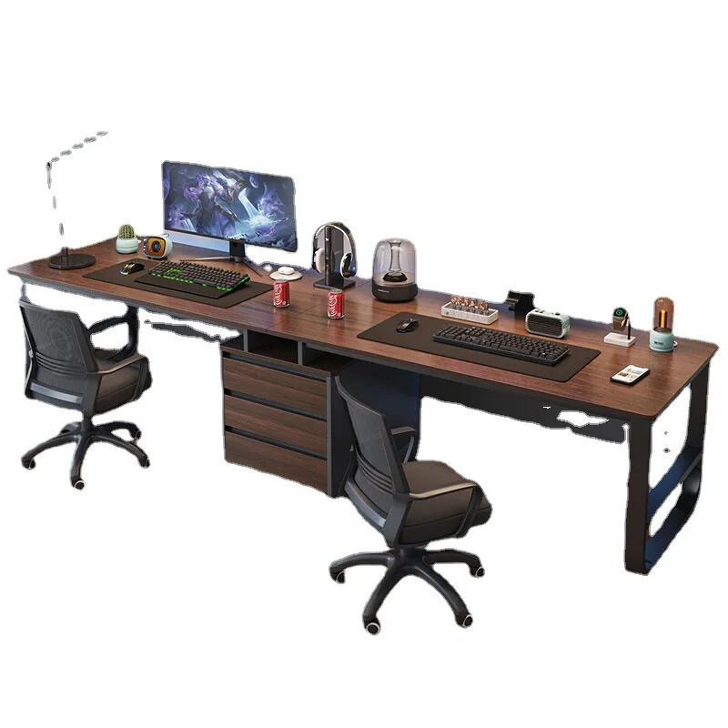 Doppelter E-Sport-Tisch, Computer-Desktop-Tisch, Zuhause, Schlafzimmer, Spiel, Büro, Werkbank, Paar Tisch und Stühle