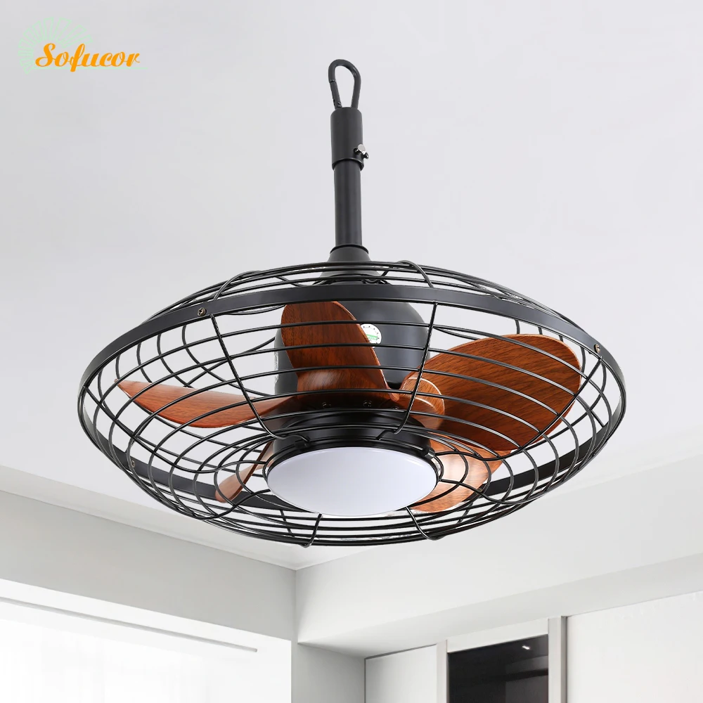 Sofucor 20-Zoll-Fandelier-Deckenventilator mit Licht, Fernbedienung, geräuscharmem DC-Motor, 6-stufiger Hochgeschwindigkeitsregulierung. Image