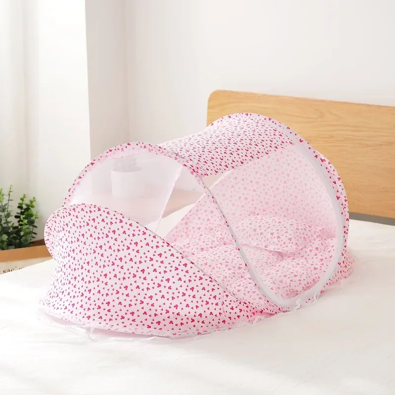 Tragbare Baby bettwäsche Krippe Netz High Density Gitter Zelt für den Sommer kostenlos installieren Schlaf korb falten Baby Moskito netze Image