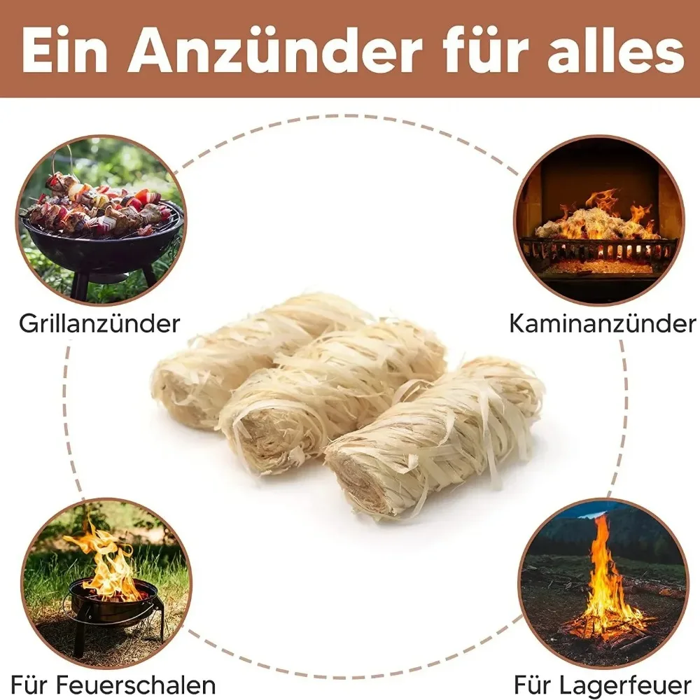 Natürliche Wachs-Holz-Feueranzünder 30/60/100 Stück für BBQ, Kamin, Ofen, Holzkohleanzünder, Outdoor-Camping