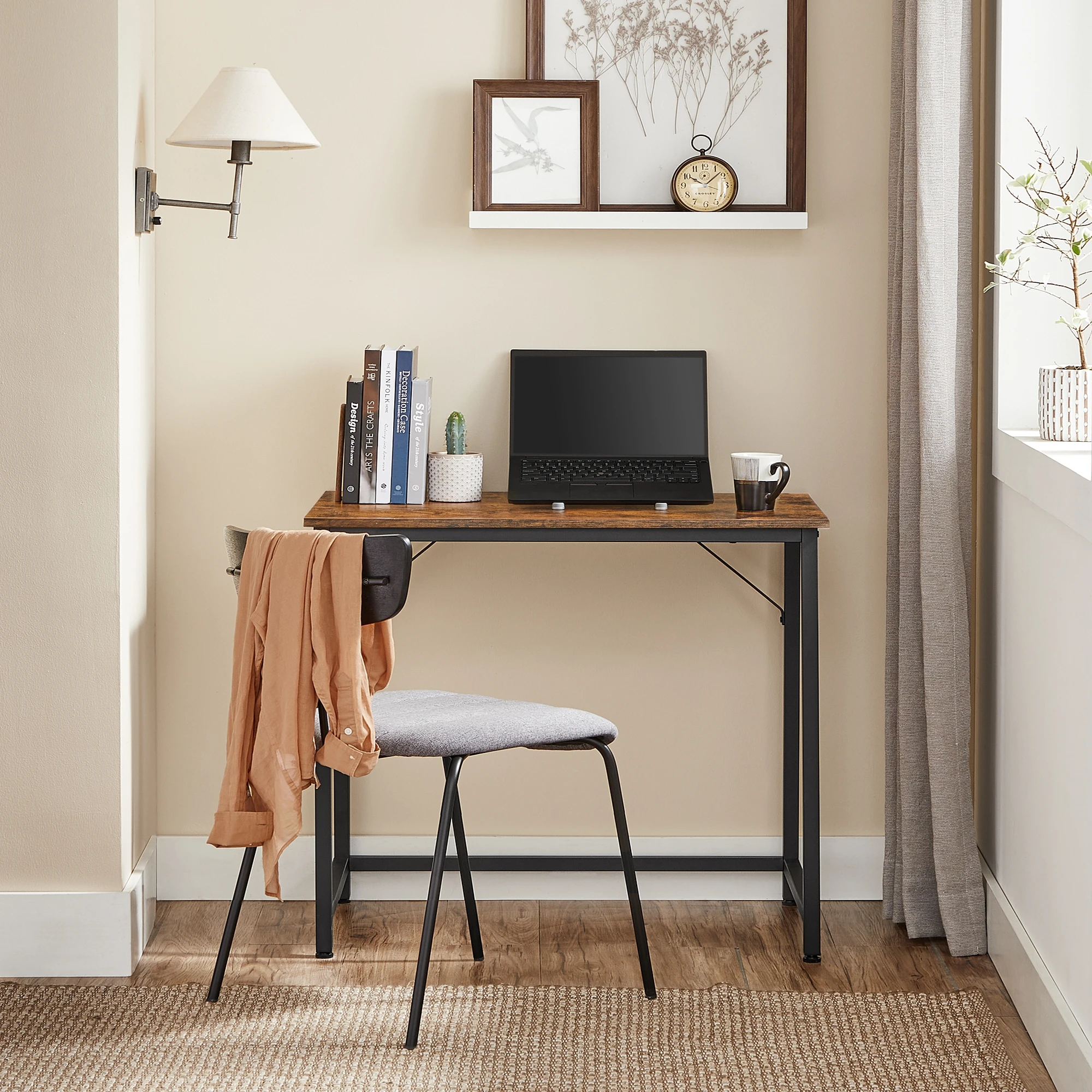 VASAGLE Schreibtisch, kleiner Computertisch, Bürotisch, für Arbeitszimmer, Schlafzimmer, Metallgestell