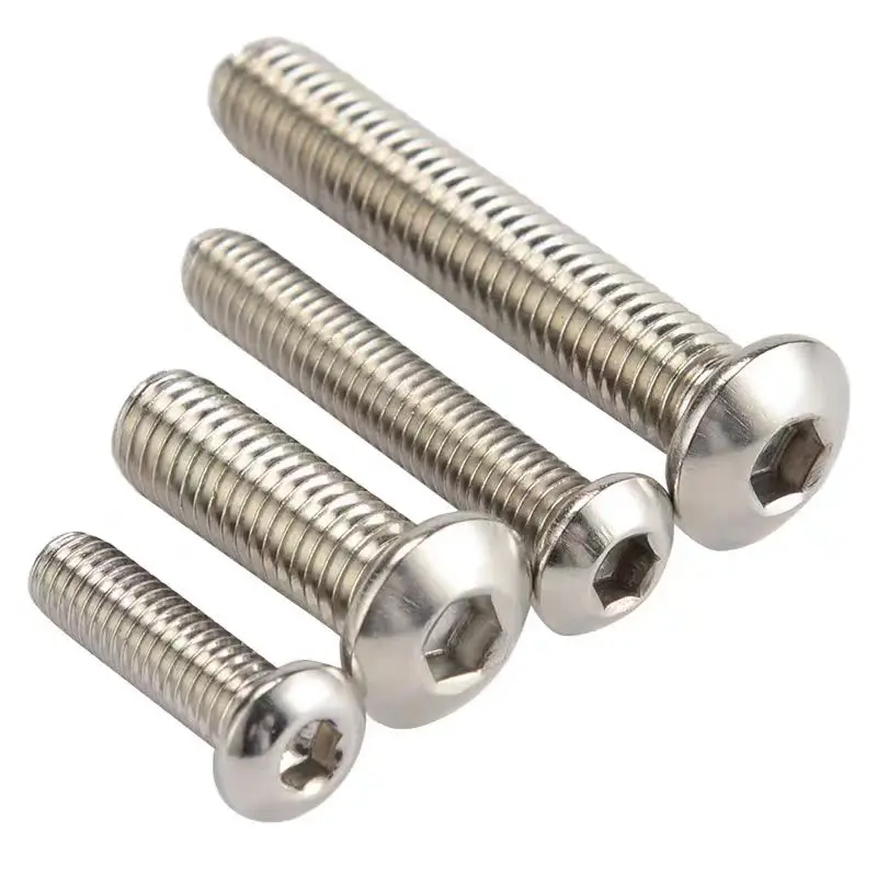 M5 M6 M8 M10 304 Runde 304 Edelstahlschrauben Sechskant-Innensechskant-Knopfkopfschrauben Mechanische Schrauben Image