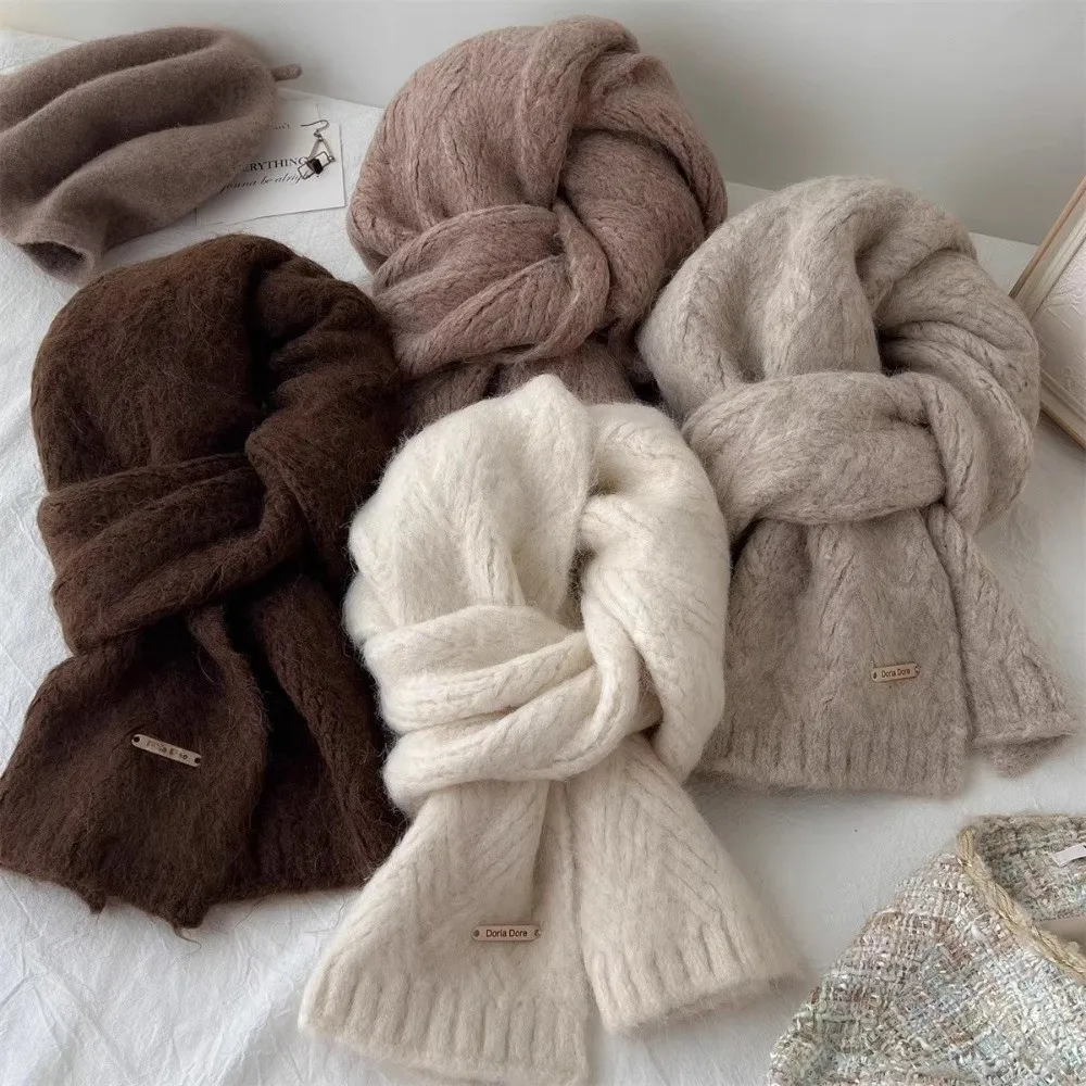 Frauen Winter Warm Schal Neck Wraps Kaschmir Student Hals Wärmer Schal Einfarbig Mädchen Schals Lätzchen Für Outdoor Skifahren Radfahren Image