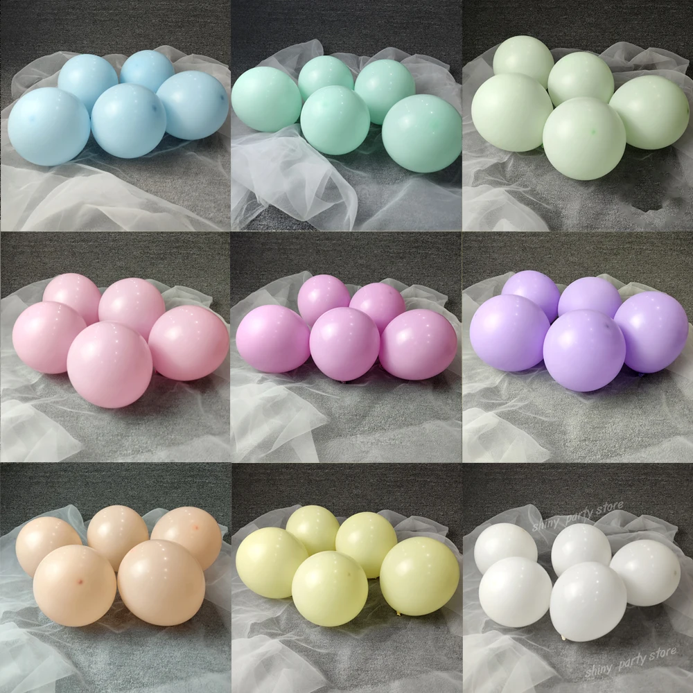 5/10/12/18 Zoll Rosa Blau Rose Rot Grün Weiß Lila Macaron Latex Ballons Geburtstag Party Hochzeit Dekoration Baby Dusche Globos Image