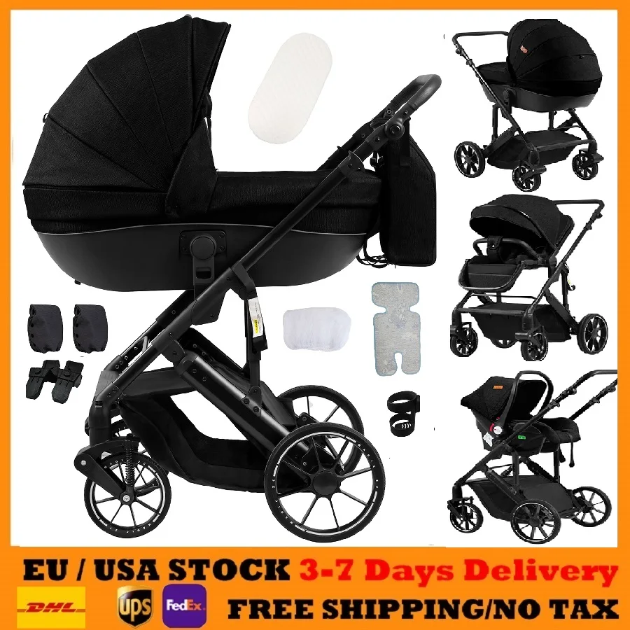 3-in-1-Kinderwagen für Neugeborene, leichter Kinderwagen, Autositz, tragbarer Kinderwagen, Kinderwagen, Kinderwagen, luxuriöser Kinderwagen