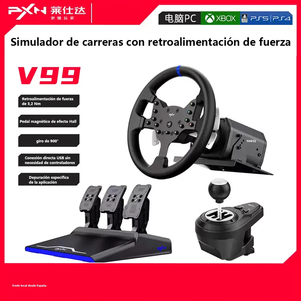 PXN V99 Force-Feedback-Rennsimulator-Lenkrad mit Direktantrieb für Forza Motorsport 8F123, Assetto Corsa, für PS5/4/Xbox