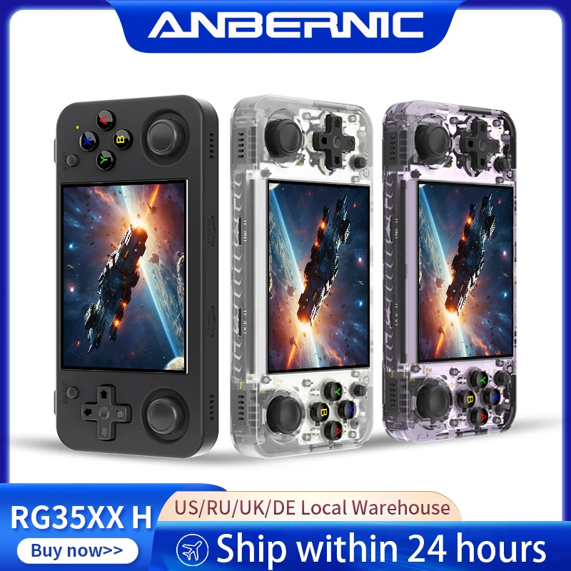 ANBERNIC RG35XX H Handheld-Spielekonsole 3,5-Zoll-IPS-Bildschirm Linux H700 Retro-Videospiele-Player 3300 mAh 64G 5528 Klassische Spiele