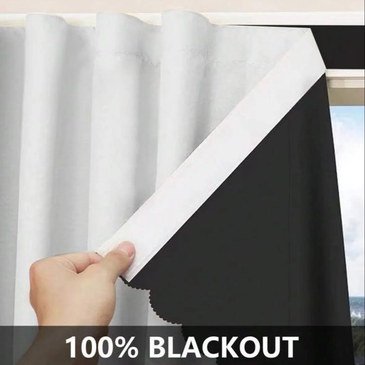 1 Stück 100% Verdunkelungsvorhang, Selbstklebend Ohne Bohren, Sonnenlichtblockierend Wärmeisolierend Sichtschutz