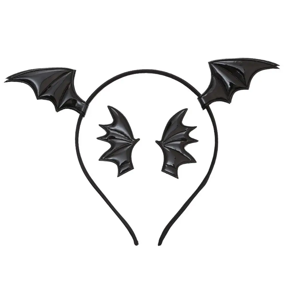 Halloween Fledermaus Flügel Form Haarnadel Gothic Kinder weibliche Clip Kopfschmuck Haars pange Reifen Set Punk Haars pange Image