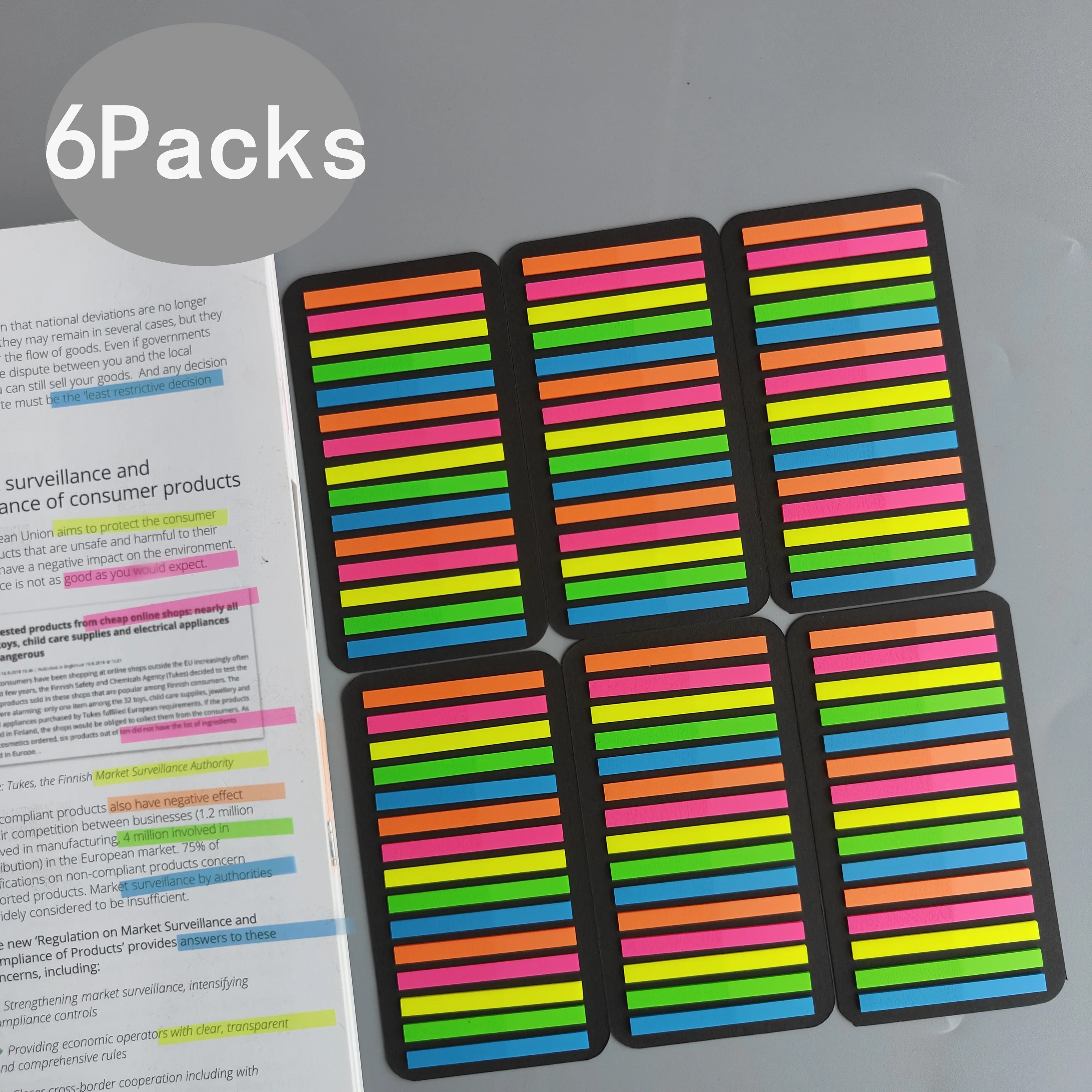 6 Packungen transparente Haftnotizen, selbstklebende, transparente Kawaii-Lesezeichen, Anmerkungen, Bücher, Seitenmarkierung, Schreibwaren Image