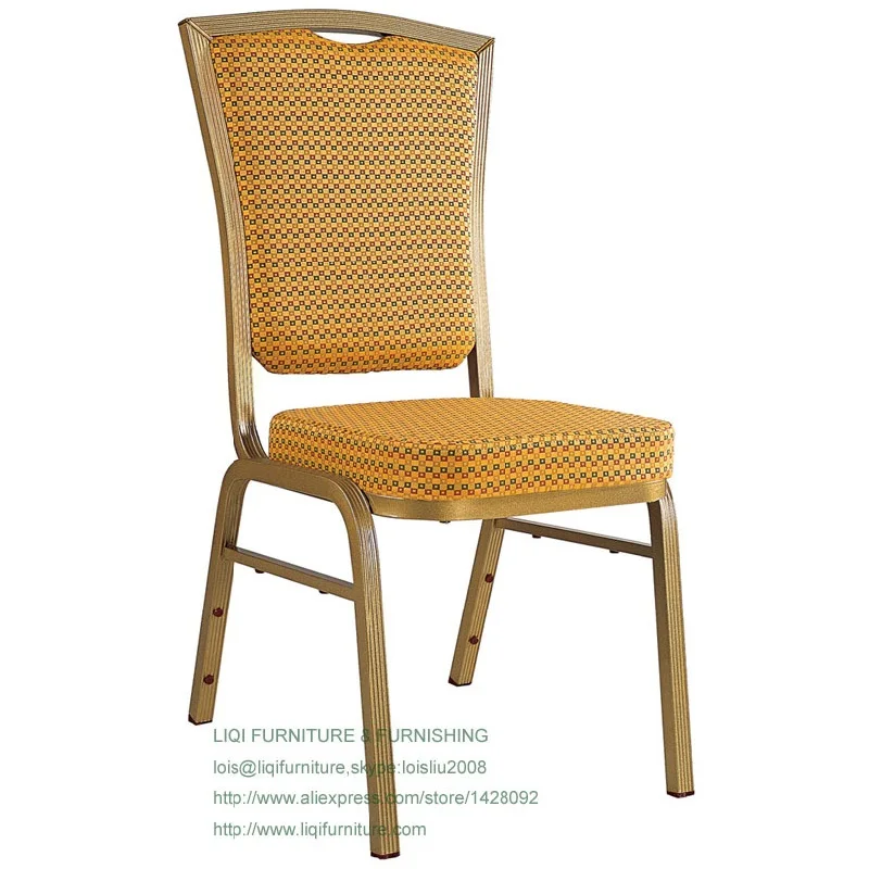 Robuste, moderne, stapelbare Bankettstühle mit quadratischer Rückenlehne aus Aluminium, Großhandel, LQ-L207 Image