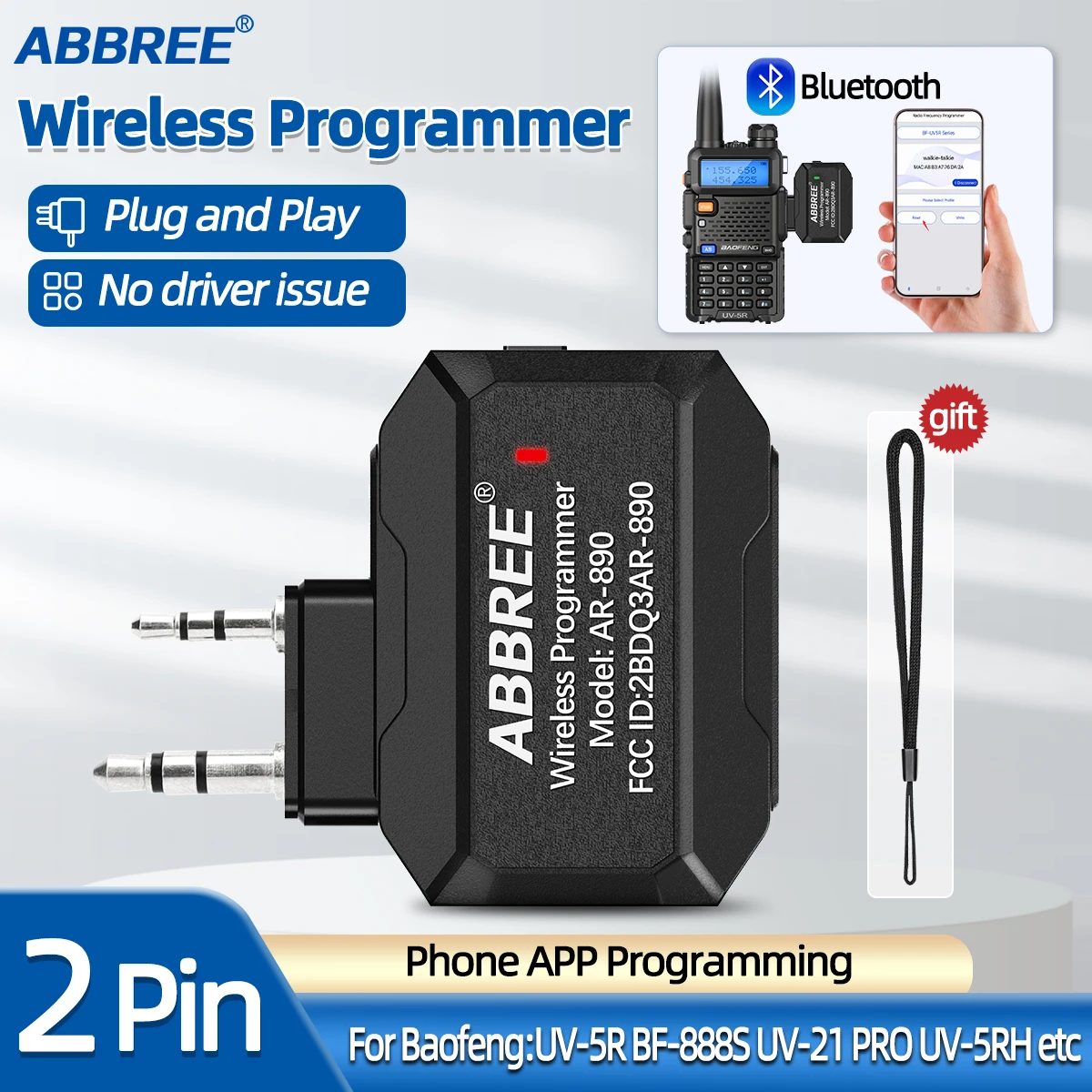 Walkie talkie programmierer drahtlose bluetooth programm telefon app programmierung für baofeng UV-21 BF-888S UV-5RH quan sheng UV-K6 k5 Image