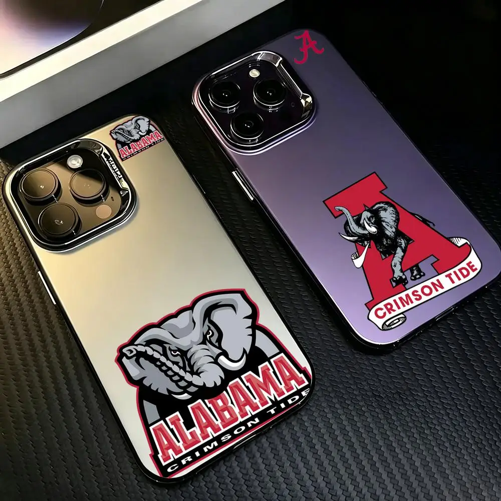 Handyhülle Farbenfrohe Silberne Handyhülle für iPhone 17/16/15/14/Pro Max, Universell für Mehrere Modelle A-Alabama Crimson TideS Image
