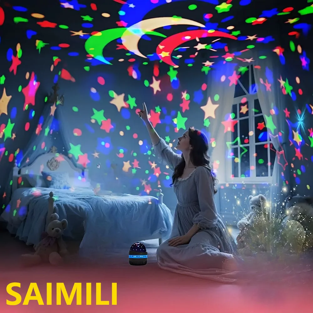 Sternenhimmel-LED-Projektor, Party-Nachtlicht, USB-betrieben, Farbwechselnd für Raumdekoration, Weihnachts- und Geburtstagsfeier-Dekorationen