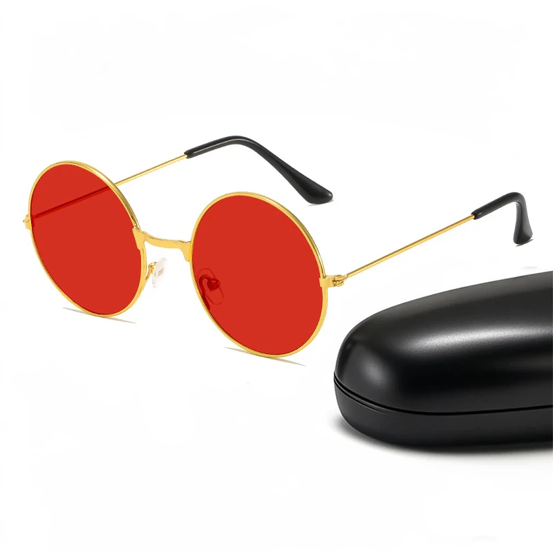 Klassische Vintage Runde Sonnenbrille für Herren und Damen Markendesign Ozeanrot Gelb Metall Runde Sonnenbrille Unisex Eyewear 2025 Image