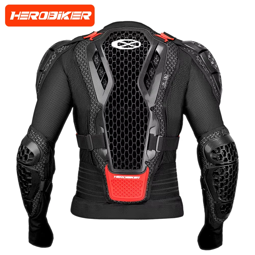 Offroad-Motorradrüstung mit Sturzschutz für Brust und Rücken, atmungsaktive und verschleißfeste Motorradjacke und -hose. Image