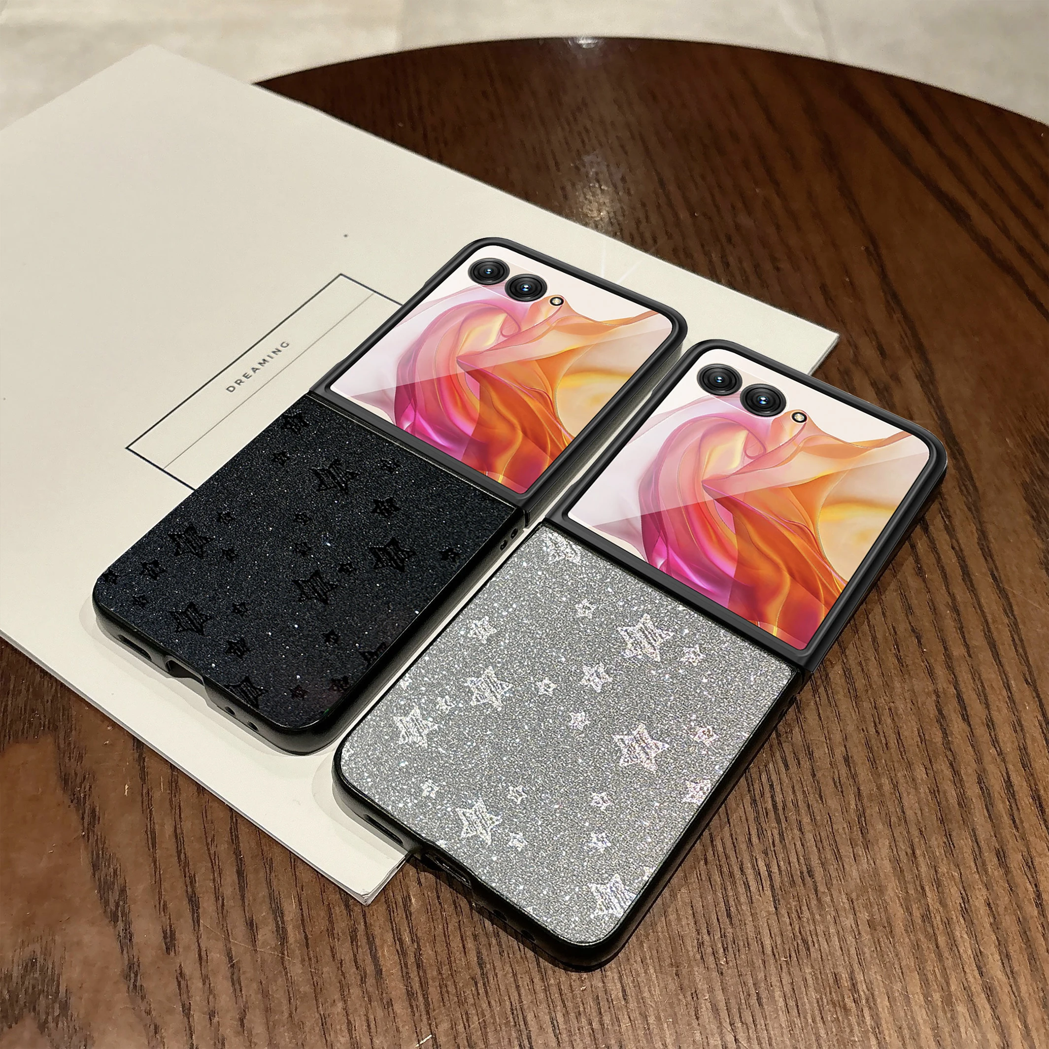 Luxuriöse Twinkle Twinkle Stars Handyhülle für Motorola Razr 50 60 Ultra 2024 2025, + 2024 + 2025, matte, stoßfeste Hartschale Image