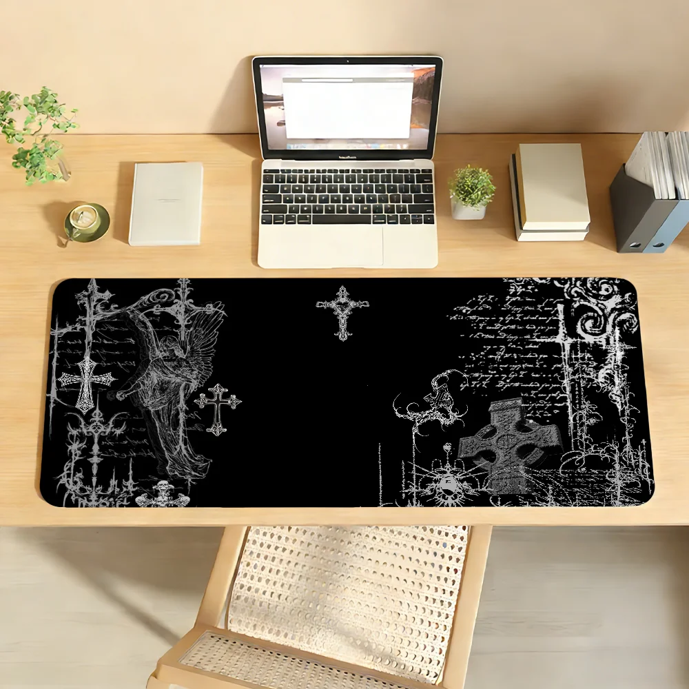 Art Black White Mauspad für Computer, Laptop, Gummi, rutschfest, Mauspad, Gamer, Dekoration, Schreibtischunterlage Image
