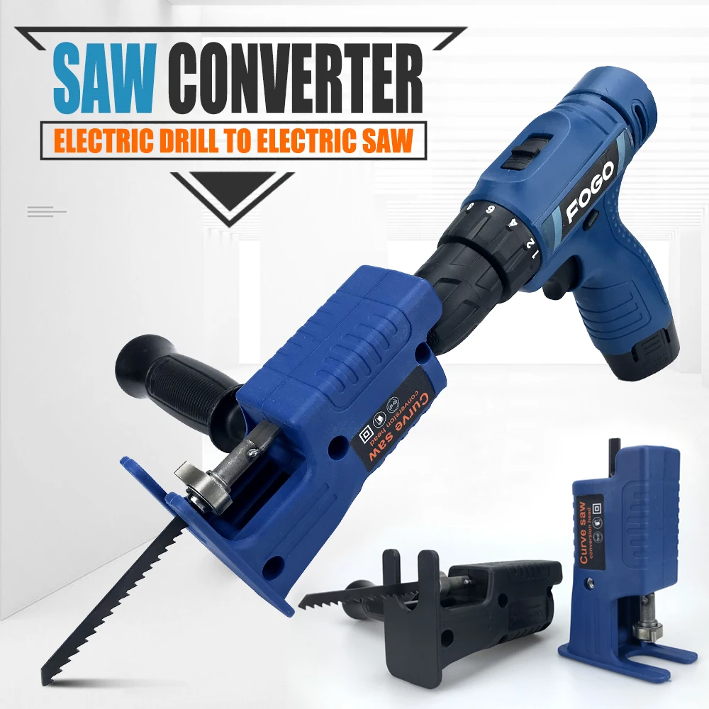 Elektrischer Bohrer-zu-Säge-Konverter, Tragbarer Säbelsäge-Adapter, Kabelloser Bohrer-Umbau zum Stichsäge-Werkzeug für Holz- und Metallschnitte Image
